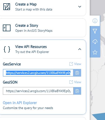 A p;icture showing where to get the url in arcgis